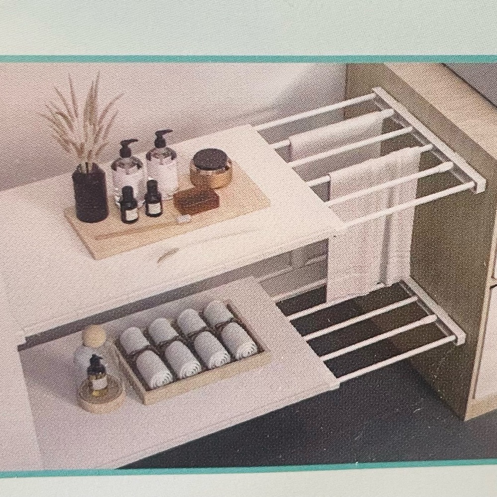 White and Gray Towel Rack